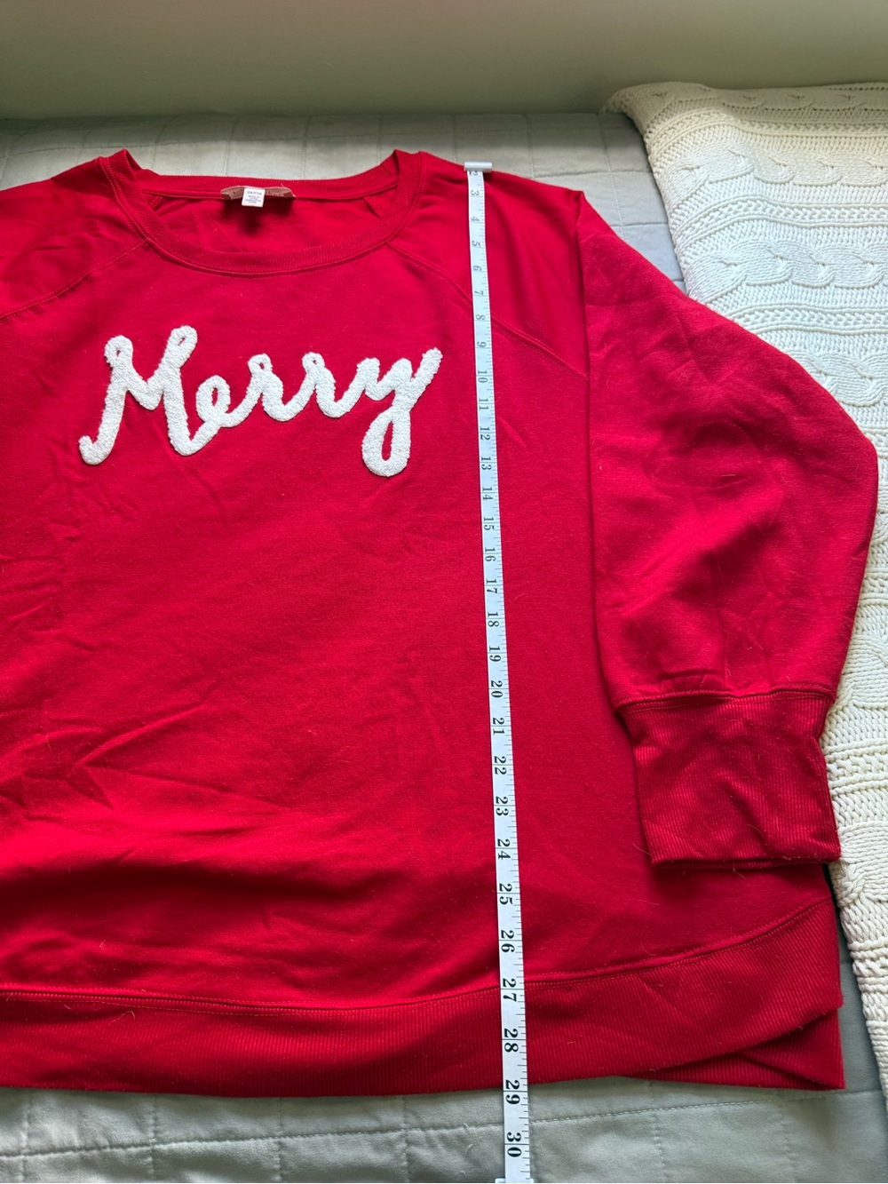 Philosophy Red "Merry" Holiday Sweatshirt Soft - 2X - Picture 8 of 11